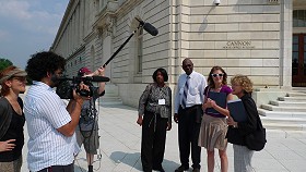 Sheila and Isiah Lineberry outside US Congress